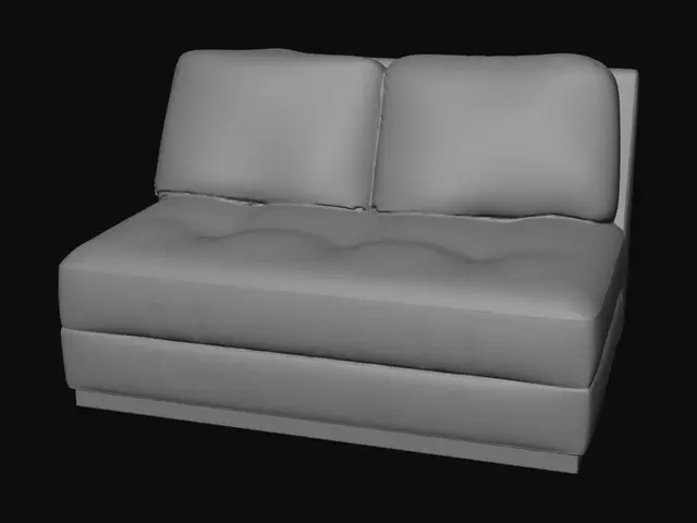 3D model for Minimalist Light-Gray Two-Seater Sofa with Wood Base