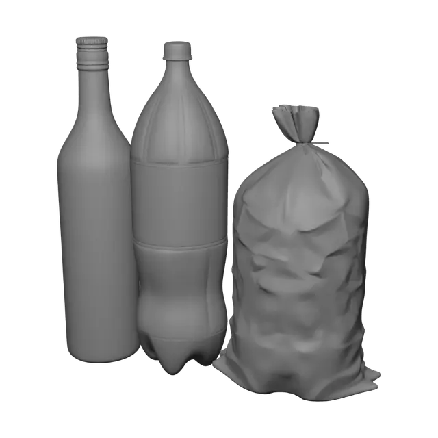 3D model for Fernet-Branca, Coca-Cola and Ice