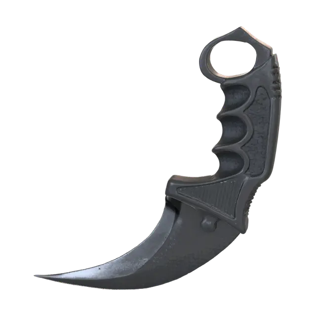 Black Curved Karambit - Composition 3D model, vytvořený pomocí AI