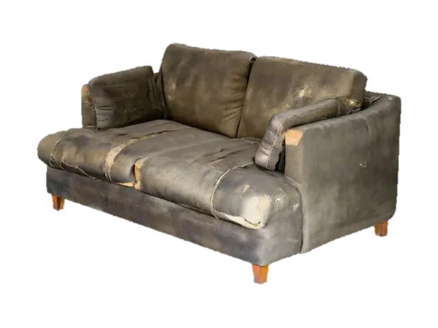 3D model for Worn Comfort couch, ultra realistic, high detailed