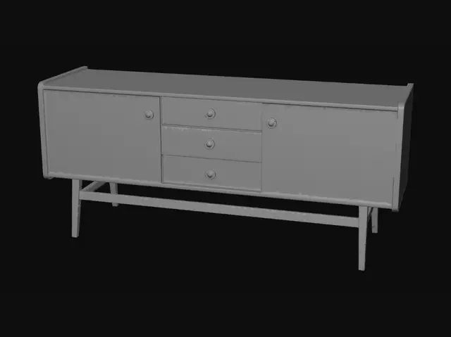 3D model for Danish Modern Teak Sideboard