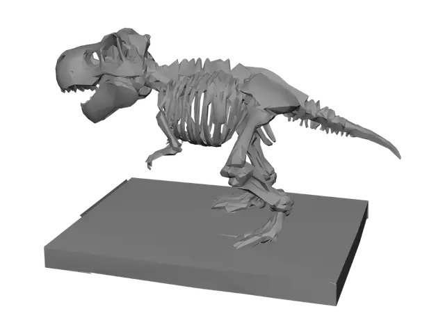 3D model for A display of a big T-Rex skeleton, (highly detailed)