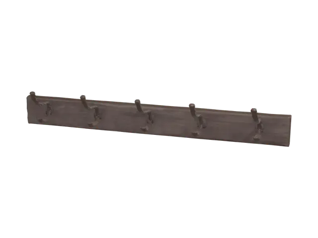 Rustic Five-Hook Coat Rack - Hanger 3D model, vytvořený pomocí AI