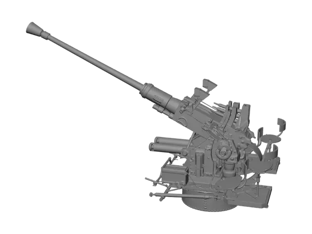 3D model for Long Barrel Coastal Cannon