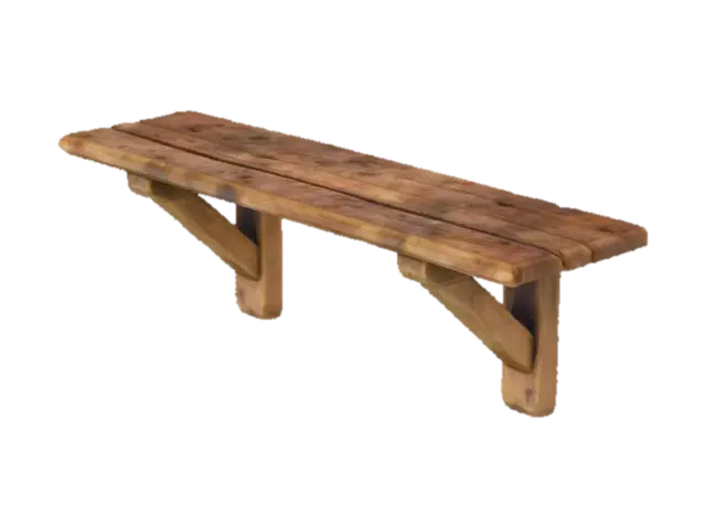 Rustic Wooden Shelf - Handcrafted 3D model, vytvořený pomocí AI