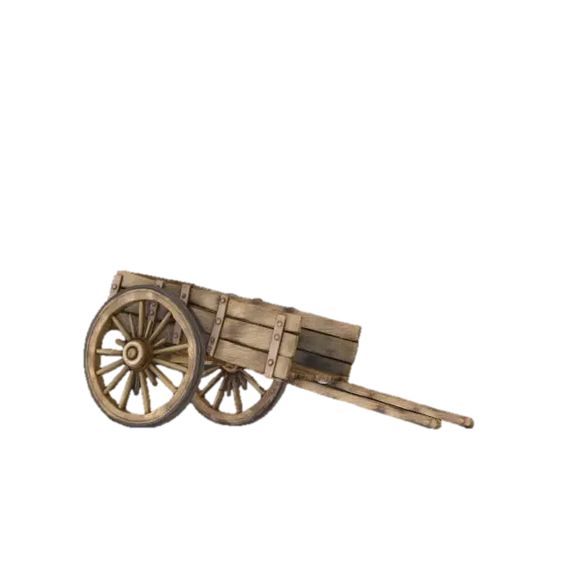 Rustic Handcart - Handcrafted 3D model, vytvořený pomocí AI