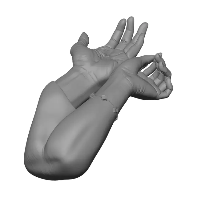 3D model for Holding Hands with a Green Stone Bracelet