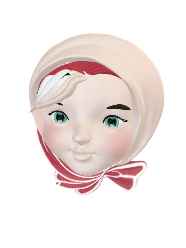 Crimson Cheeks - Backside-3D-modell, genererad av AI