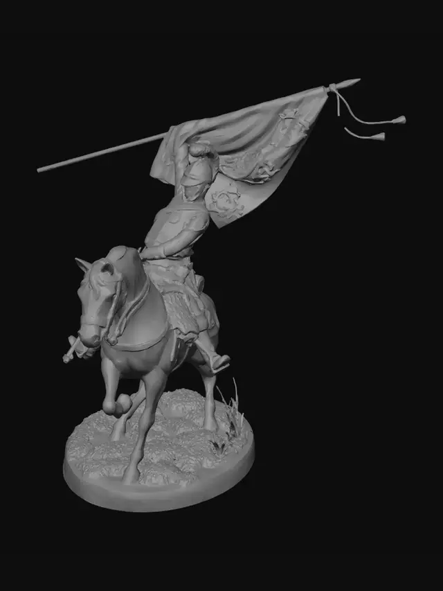 3D model for Flag Bearer French carabinier on Horseback