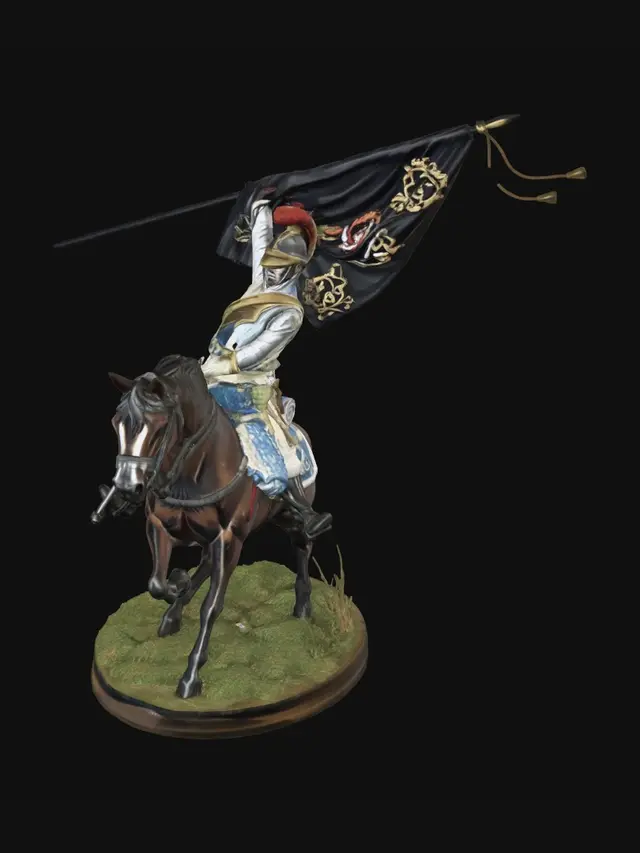 3D model for Flag Bearer French carabinier on Horseback