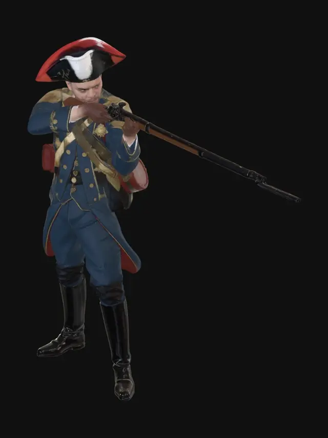 3D model for Royal soldier in French revolution 1789 shooting