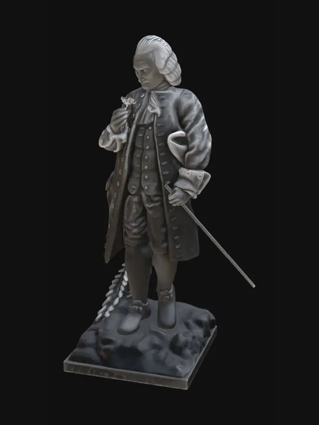 3D model for Jean Jacque Rosseau famous writer and theoretician of French revolution