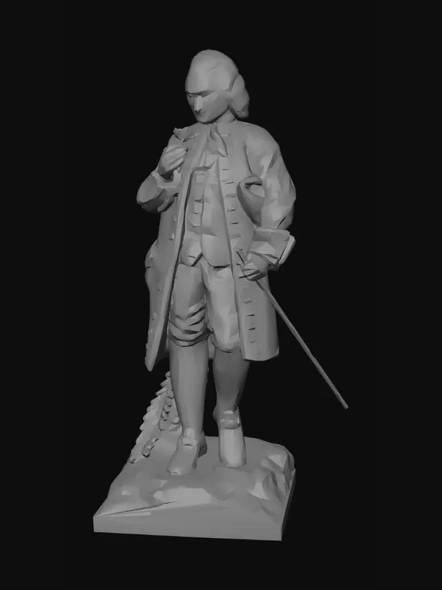 3D model for Jean Jacque Rosseau famous writer and theoretician of French revolution
