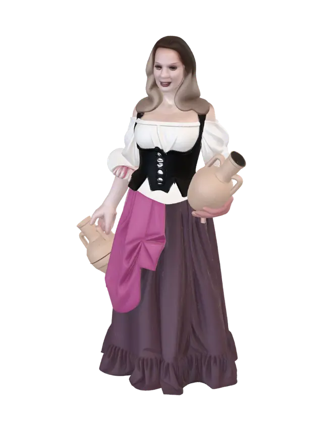 Dulcinea del Toboso Queen - Windmill 3D model, vytvořený pomocí AI