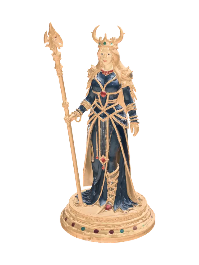 Vikings lux chess set queen 3D model, vytvořený pomocí AI