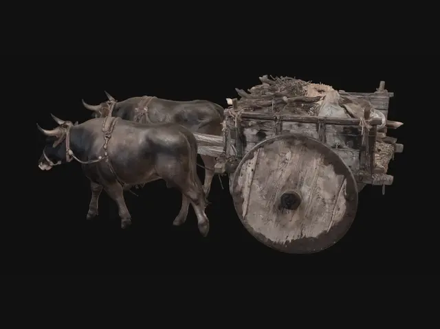 3D model for Oxen and Firewood Cart