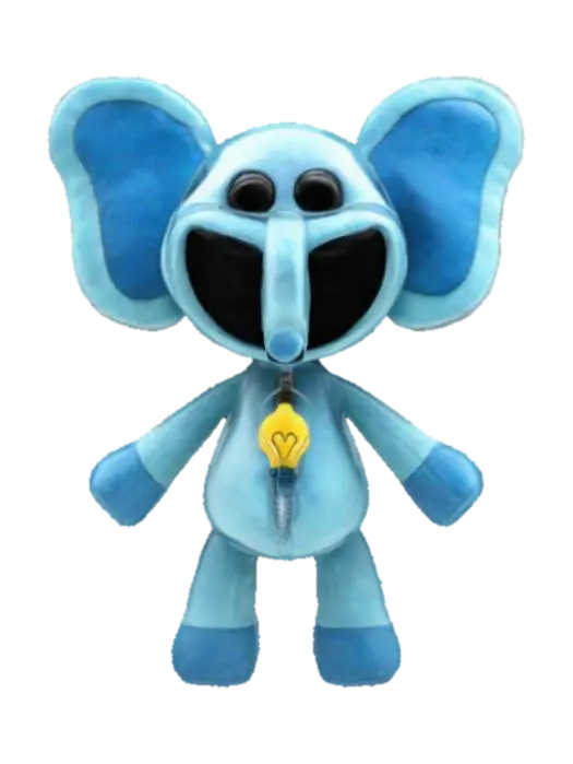 Blue Gigglephant - Curiousmonkey 3D model, vytvořený pomocí AI