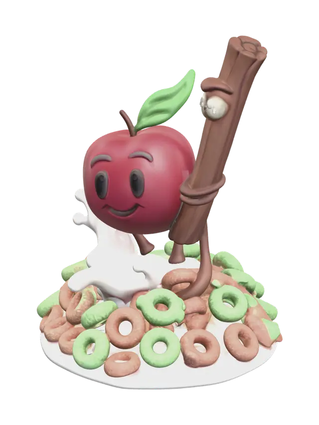 Modello 3D Fantasy Apple Jacks Characters - Jack, generato dall’IA