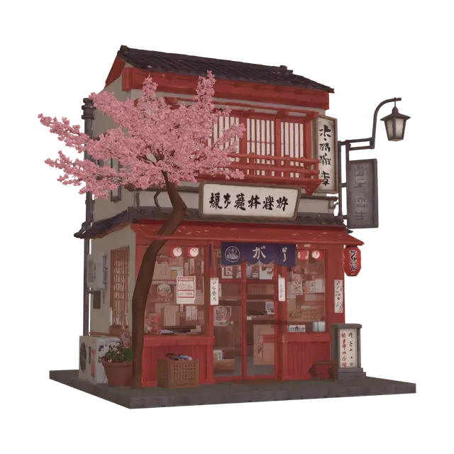 3D model for Cherry Blossom Shopfront