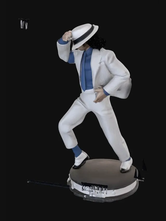 3D model for Moonwalk Pose in a White Pinstripe Suit