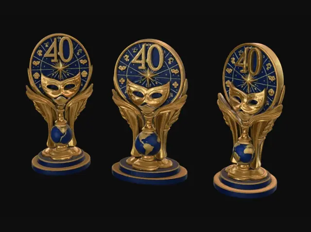 3D model for 40th Anniversary Masquerade Trophy