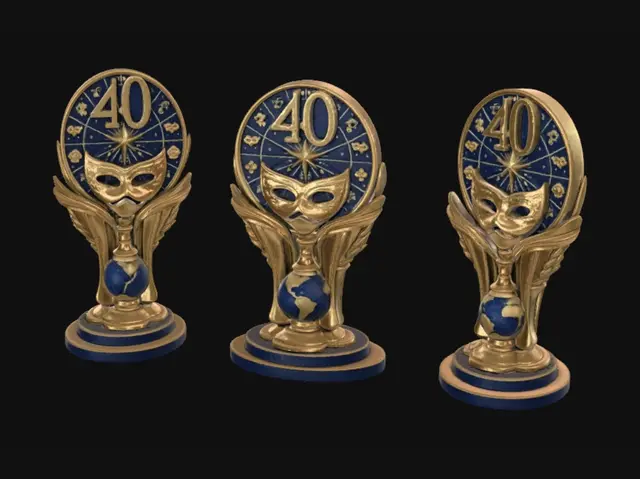 3D model for 40th Anniversary Masquerade Trophy