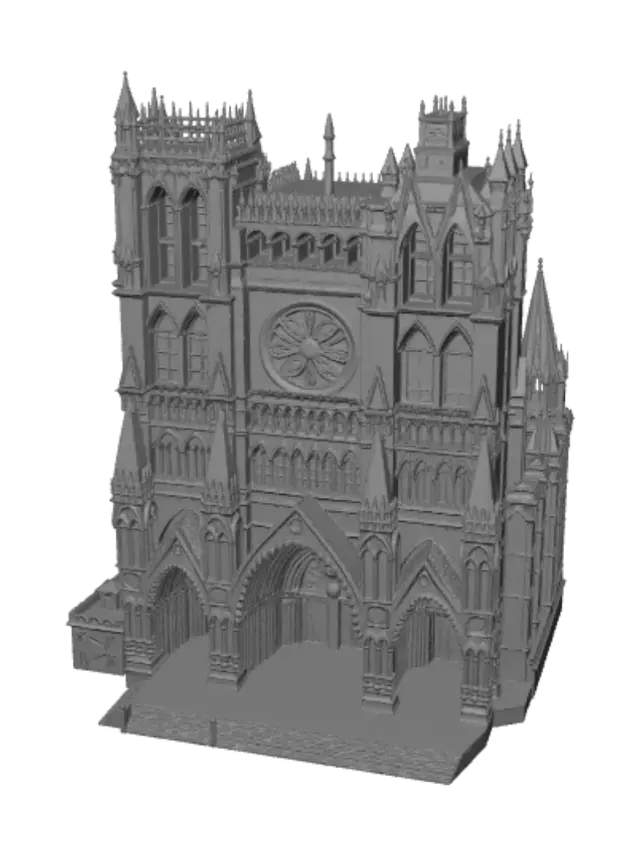 3D model for Gothic Cathedral with Rose Window