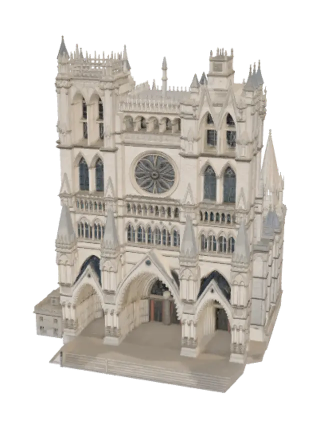 3D model for Gothic Cathedral with Rose Window