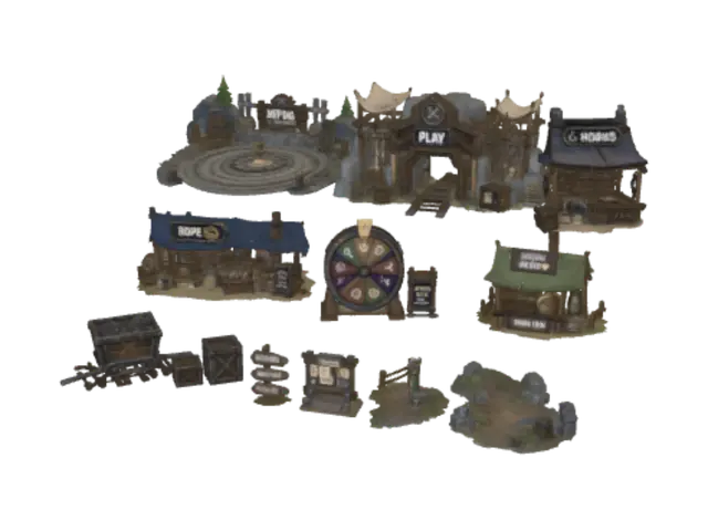 Deep Dig Expedition Hub Structures 3D model, vytvořený pomocí AI