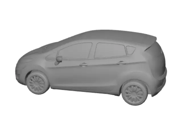 3D model for Silver Ford Fiesta in showroom