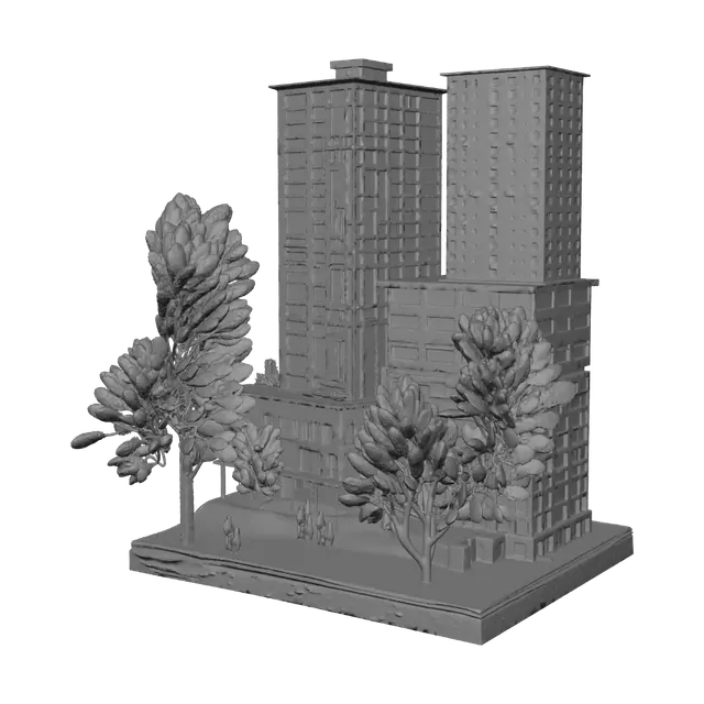 3D model for Neon Mosaic City at Night