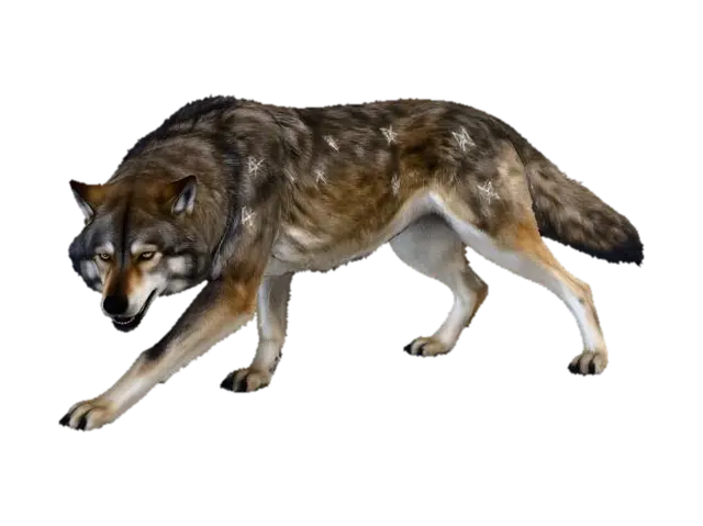 Lunar Wolf 3D model, vytvořený pomocí AI