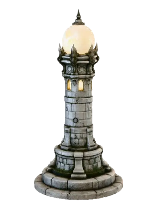 Luminous Stone Beacon 3D model, AI generated