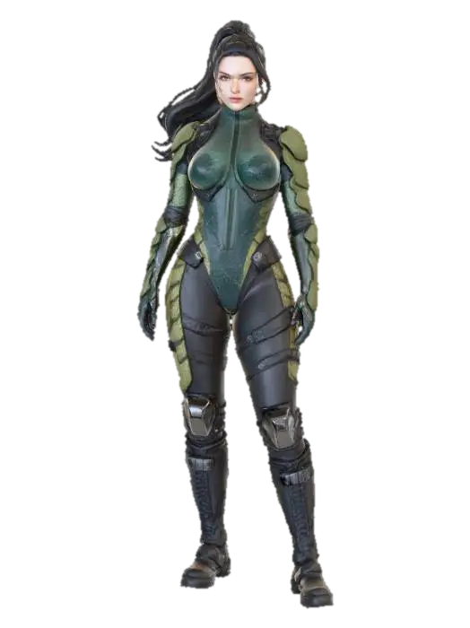 Futuristic Warrior - Mercenary 3D model, vytvořený pomocí AI