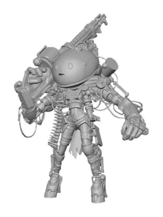3D model for Cyberpunk Warrior