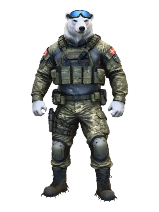Polar Commando 3D model, vytvořený pomocí AI
