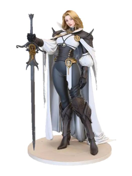 Warrior Queen 3D-model, gegenereerd door AI