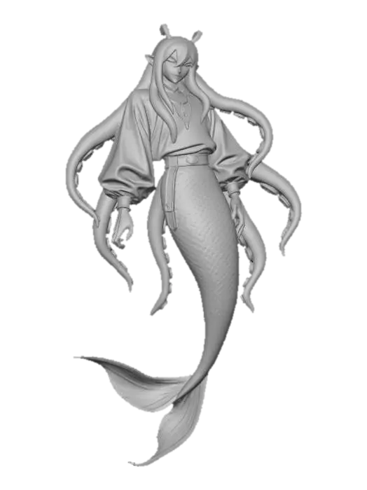 3D model for Mermaid Warrior