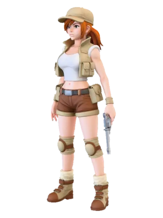 Explorer's Stance - Mercenary 3D model, vytvořený pomocí AI
