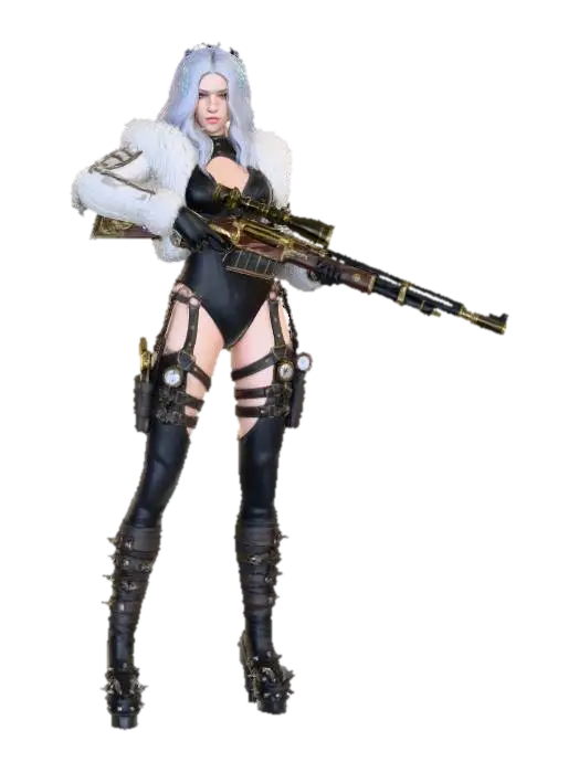 Steampunk Sniper - Mercenary 3D model, vytvořený pomocí AI