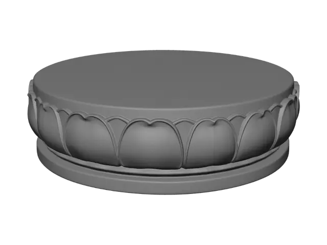 3D model for Lotus-Carved Stone Pedestal