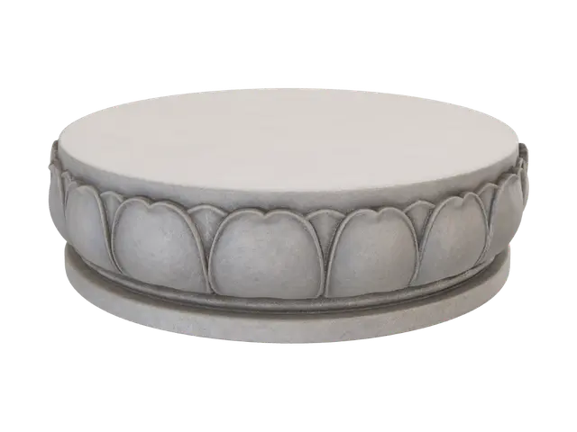 3D model for Lotus-Carved Stone Pedestal
