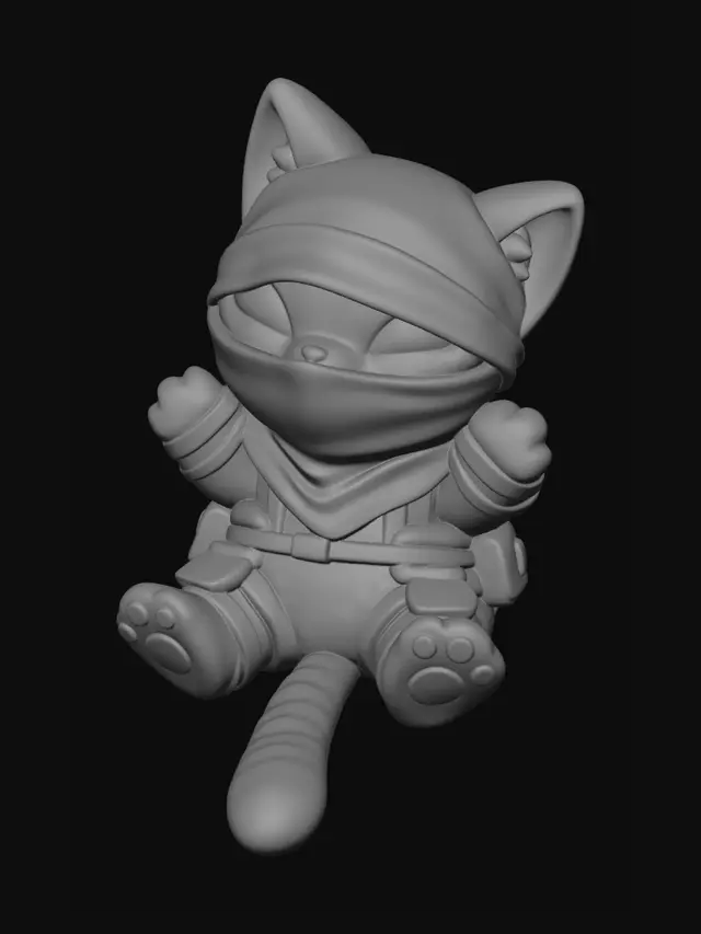 3D model for Hooded Ninja Kitten