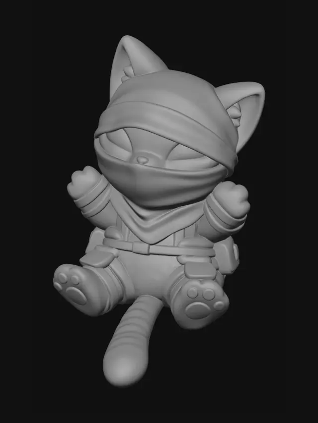 3D model for Hooded Ninja Kitten