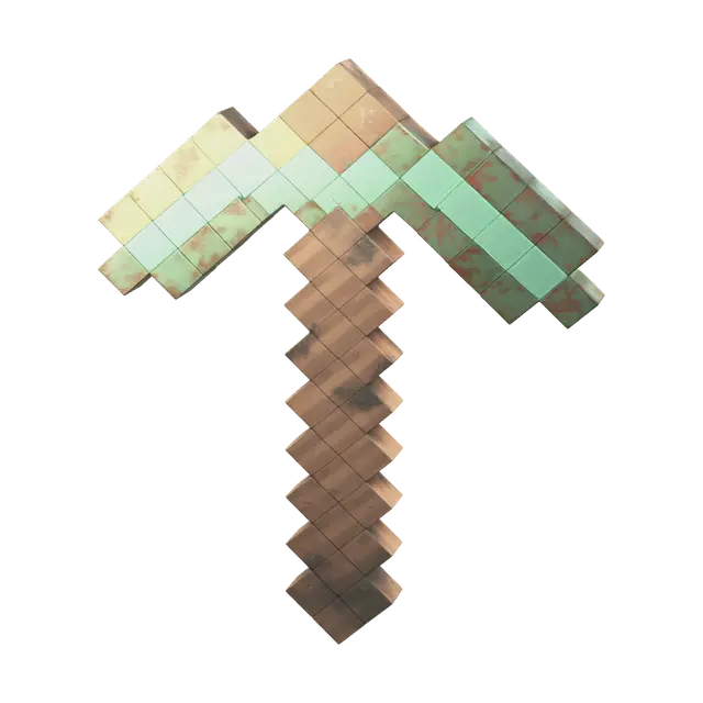 Weathered Diamond Pickaxe 3D model, vytvořený pomocí AI