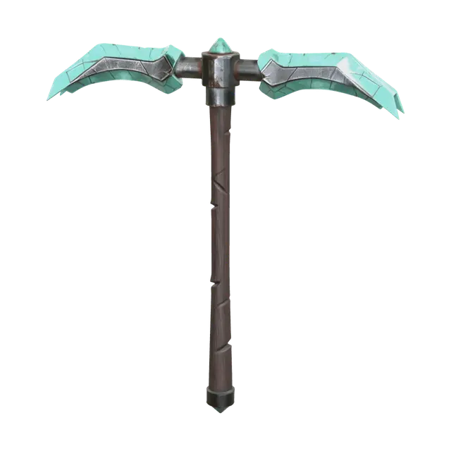 Low-Poly Diamond Pickaxe 3D model, vytvořený pomocí AI