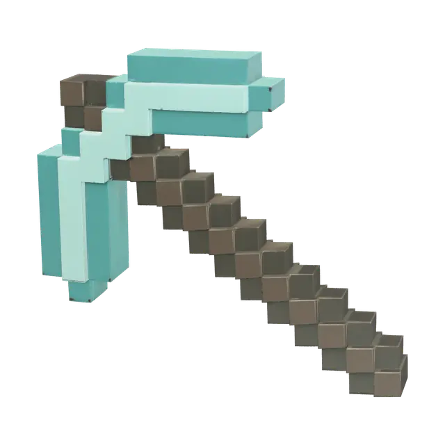 Fantasy Diamond Pickaxe 3D model, vytvořený pomocí AI