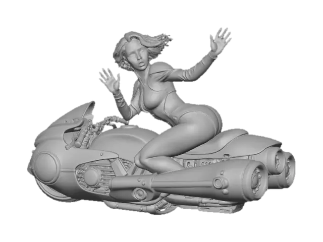 3D model for RetroFutureSpeederGirl-0210B