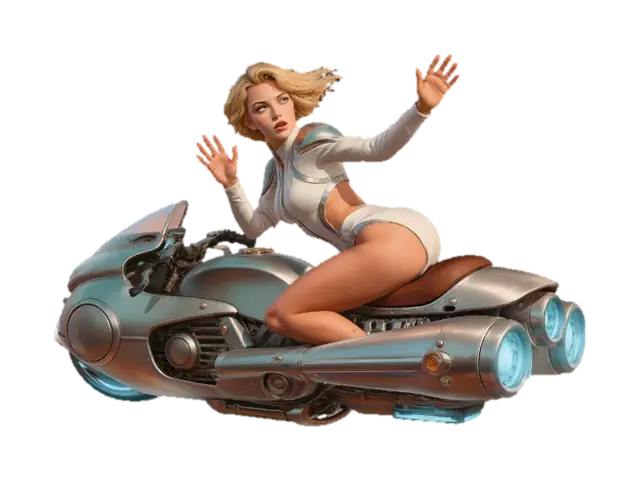 3D model for RetroFutureSpeederGirl-0210B