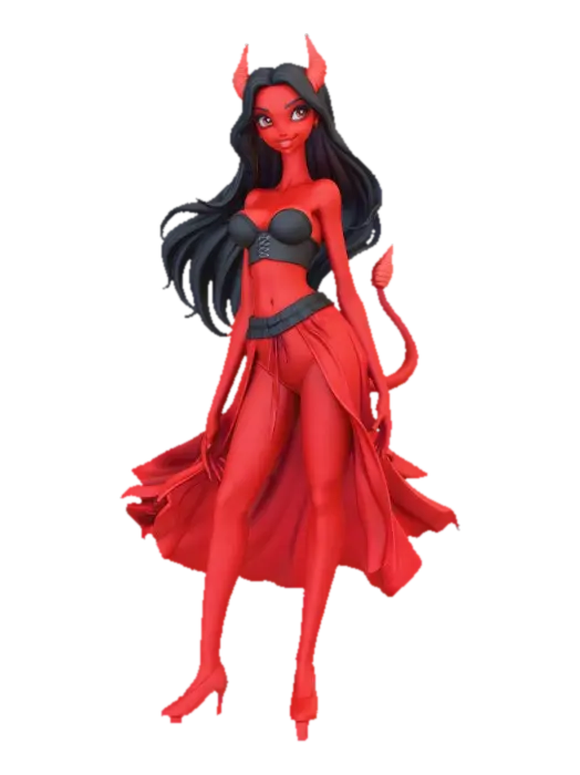 SheDevil O2 - She 3D model, vytvořený pomocí AI